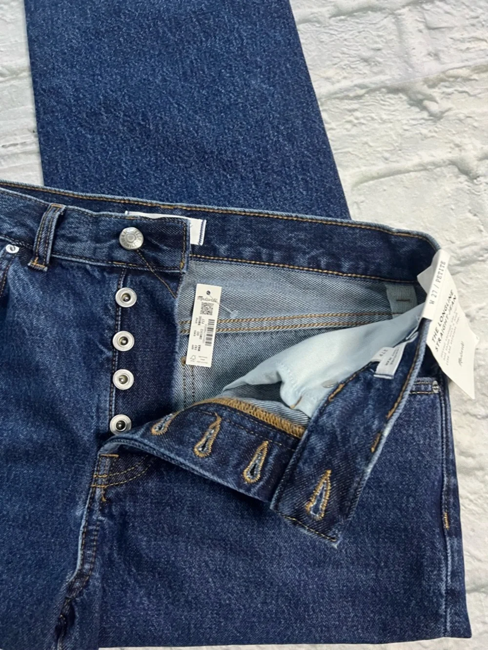 Madewell The Longline Straight Leg Jean High Rise Mckinney Wash NWT 27P